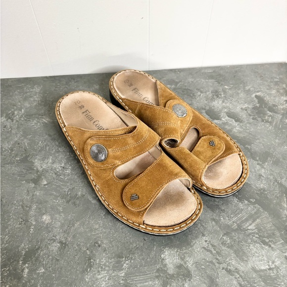 Finn Comfrot sansibar slide two strap suede leather sandals size EU 39 (US 8) - Picture 1 of 5
